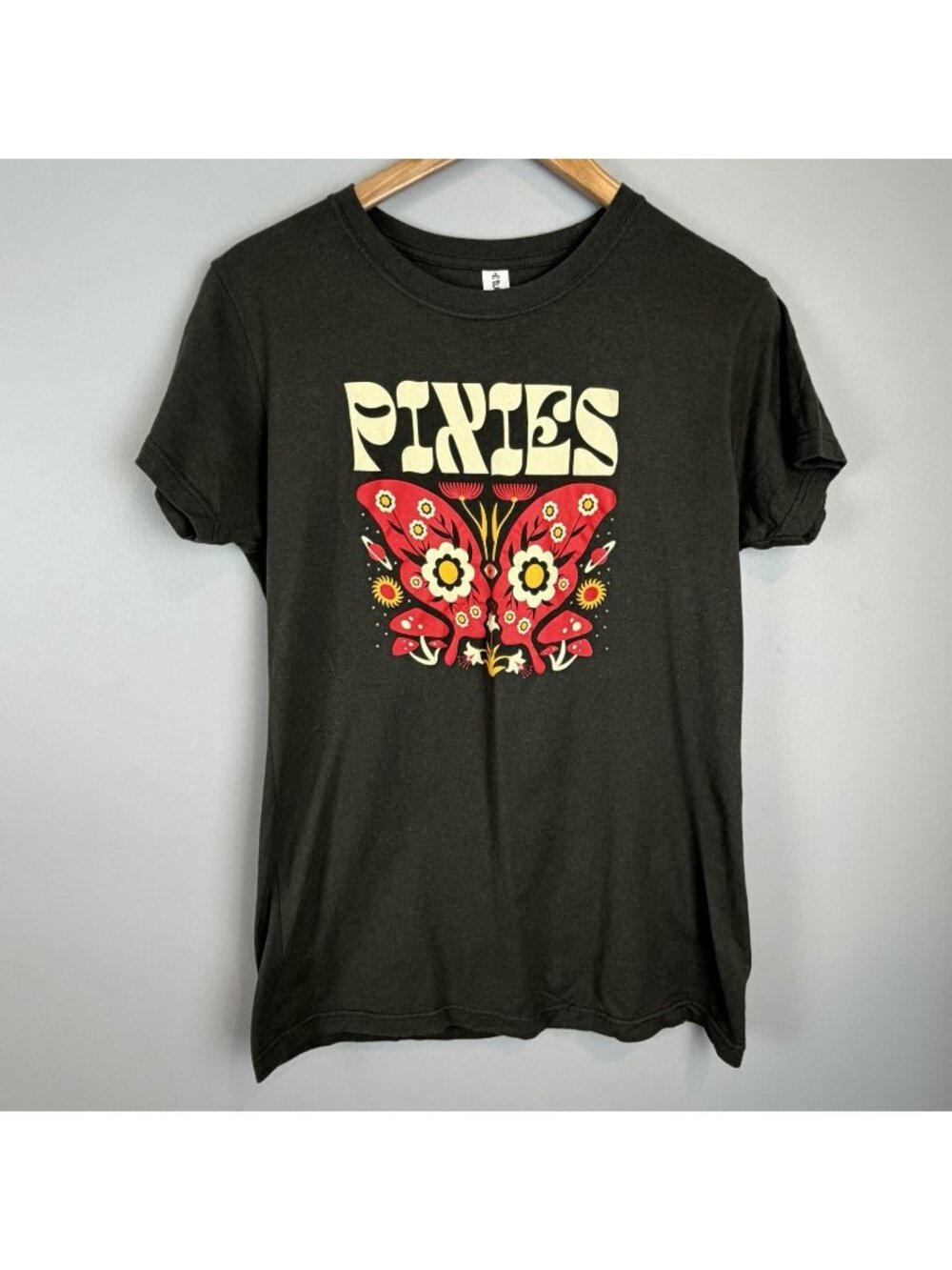 Pixies World Tour 2024 T Shirt XL Black Butterfly Mushroom Graphic Concert Tee